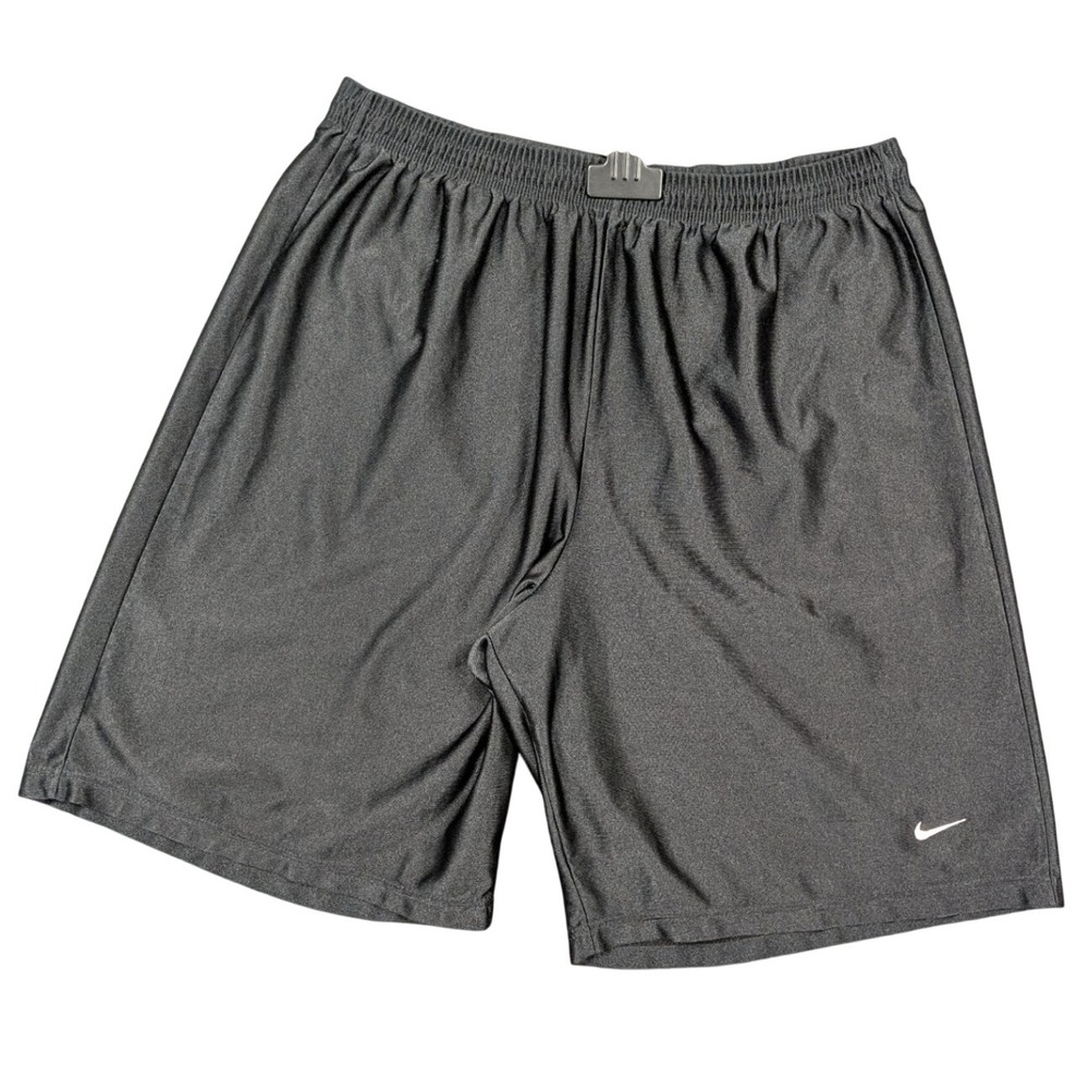 Nike Mens Athletic Shorts Black Swoosh Basketball USA Mens Large Silver Tag 90s